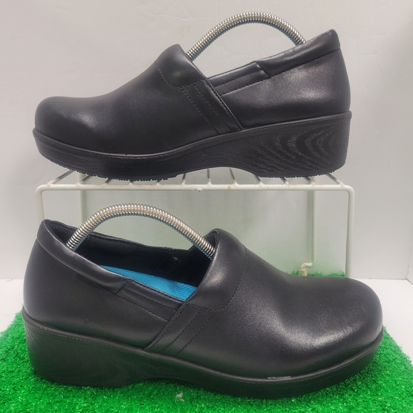 Dr. Scholls Dynamo Womens Work Shoes Wedge Black Leather 11 Wide Comfort Walking - Picture 2 of 6